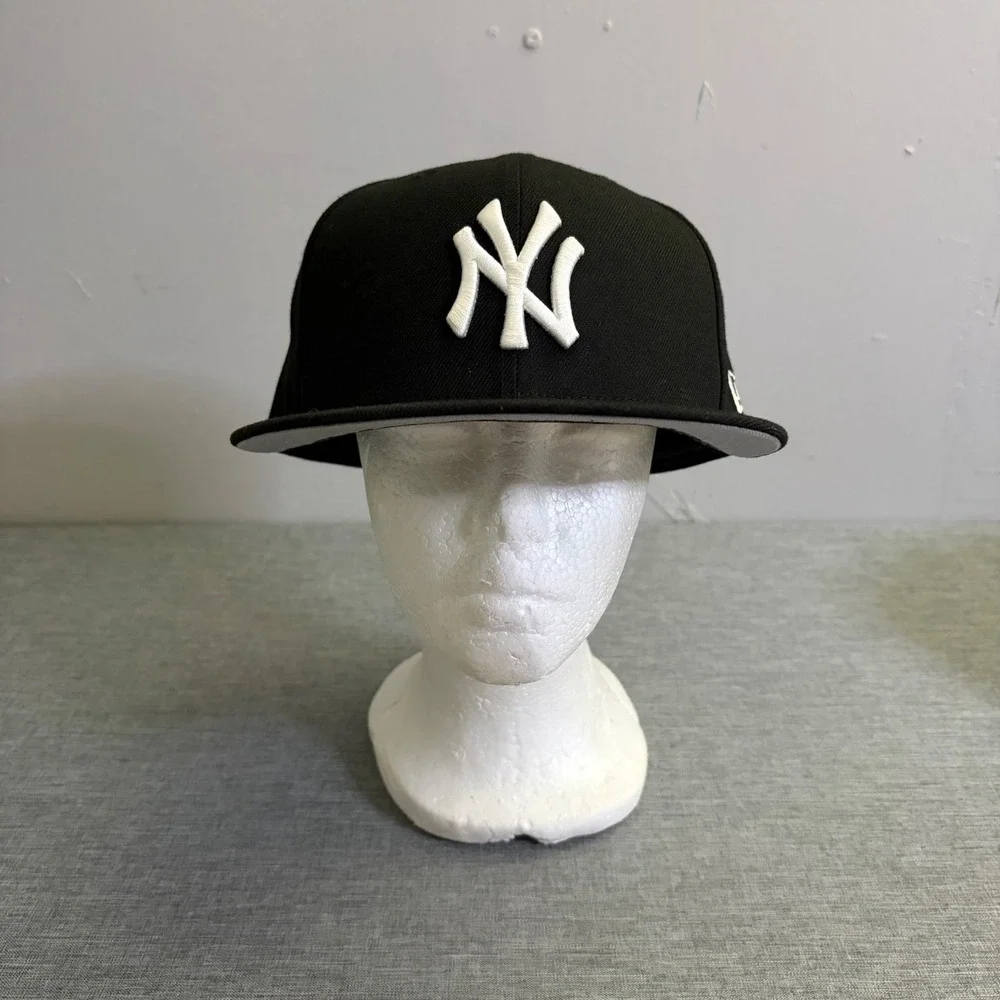 New Era Hat Mens 7‎ 3/8 Black 59FIFTY New York Yankees Fitted MLB Cap